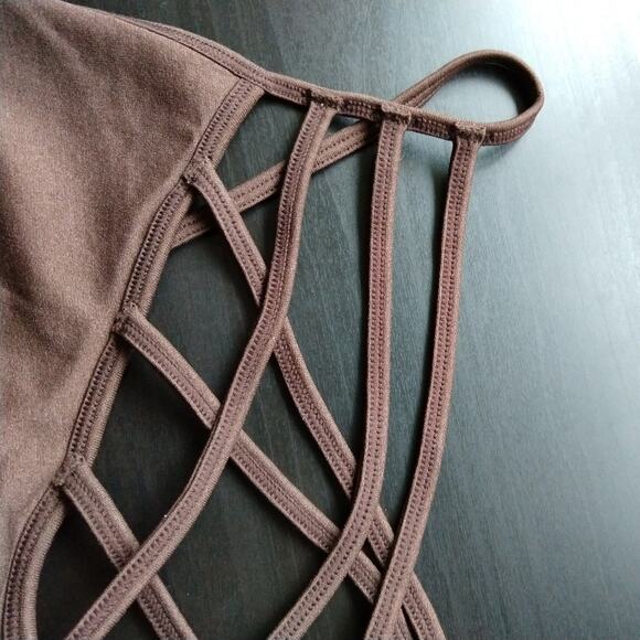 1X/2X Dark Rust Triple Criss Cross Bralette + bra pads Zenana wireless seamless - Picture 3 of 12
